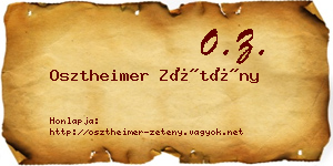 Osztheimer Zétény névjegykártya
